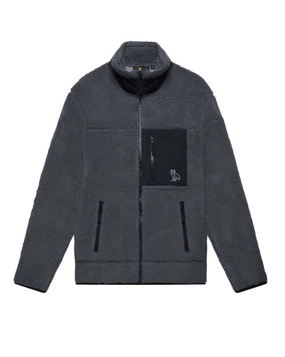 OVO Deep Pile Sherpa Fleece Jacket Grey