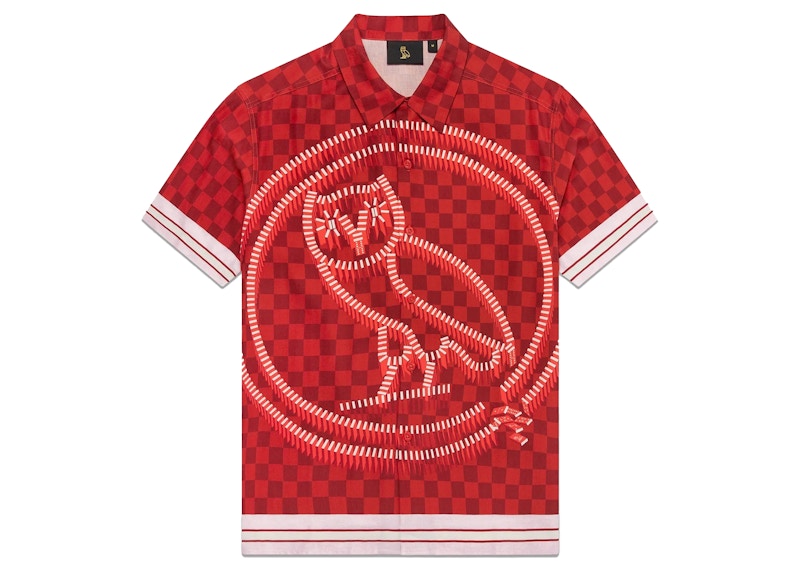 OVO Domino Owl Silk Shirt Red