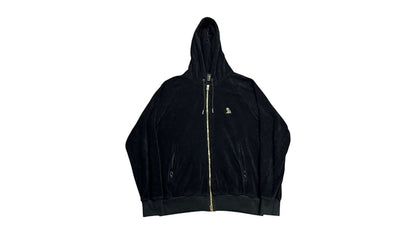 OVO Essentials Terry Cloth Zip Up Hoodie Black