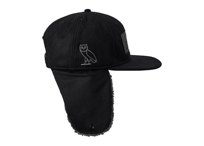 OVO Faux Shearling Hunter Flap Cap Black