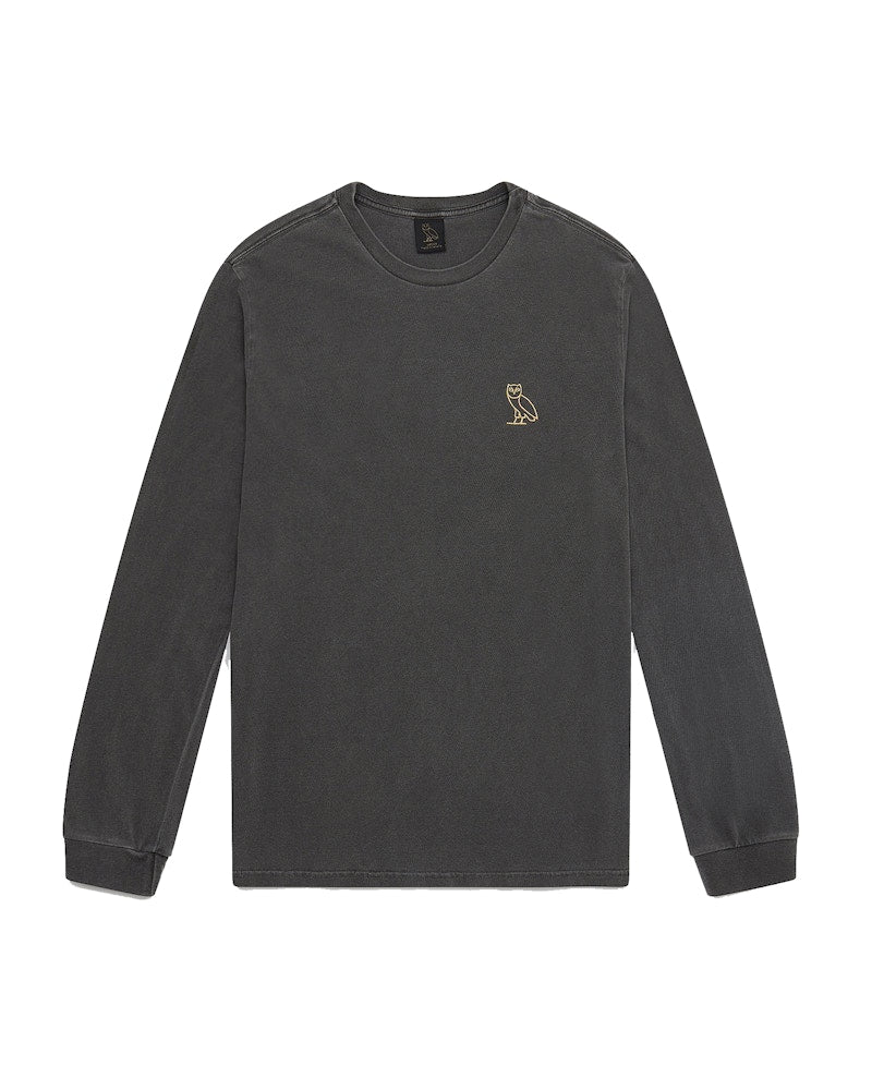 OVO Garment Dye Longsleeve T-Shirt Black