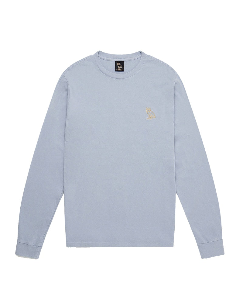 OVO Garment Dye Longsleeve T-Shirt Sky Blue