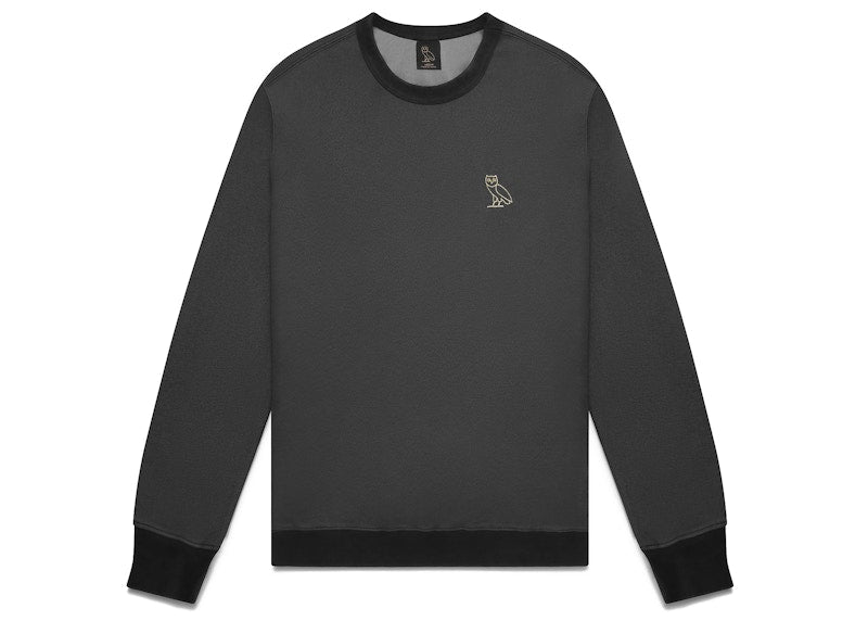 OVO Garment Dye Pique Crewneck Black