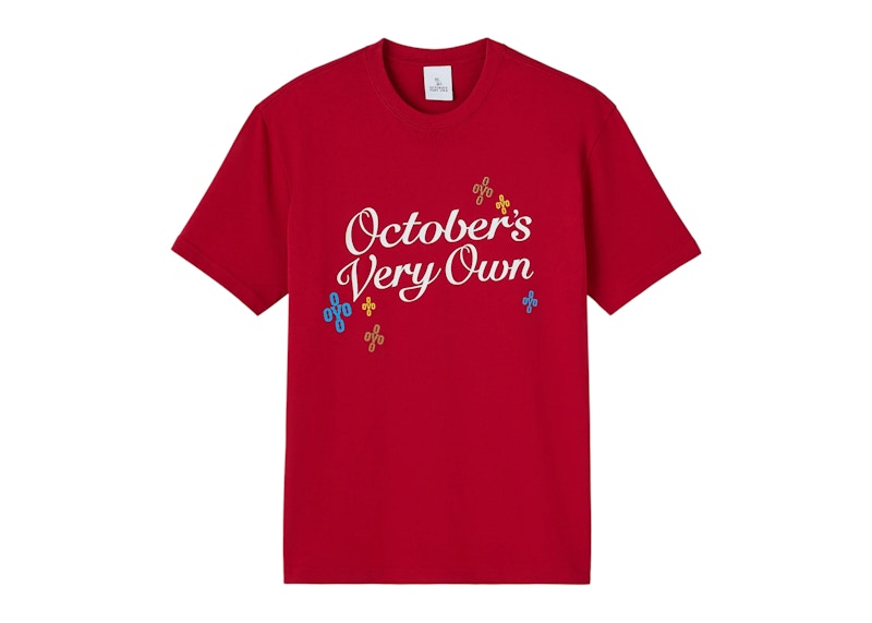 OVO Heavy Jersey Pom Pom Script Tee Garnet