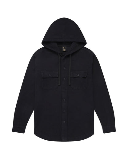 OVO Hooded Flannel Shirt Black