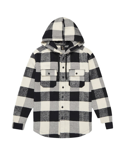 OVO Hooded Flannel Shirt Cream Buffalo Plaid