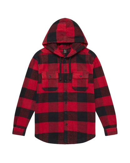 OVO Hooded Flannel Shirt Red Buffalo Plaid