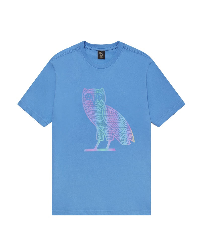 OVO Iridescent Grid Owl T-shirt Ocean