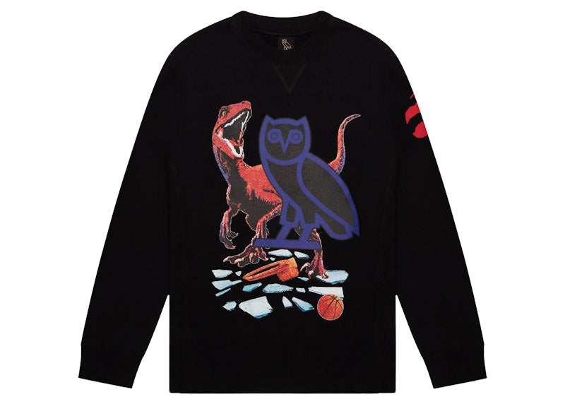 OVO Jurassic Park Shattered Backboard Crewneck Black