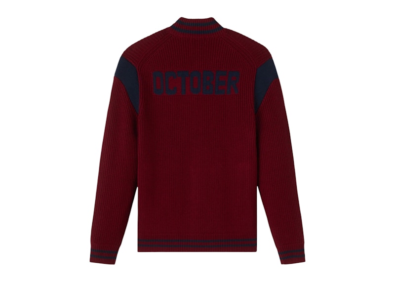 OVO Knit Varsity Jacket Wine