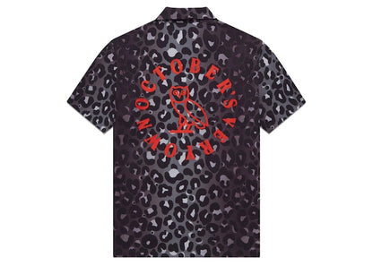 OVO Leopard Print Camp Shirt Black