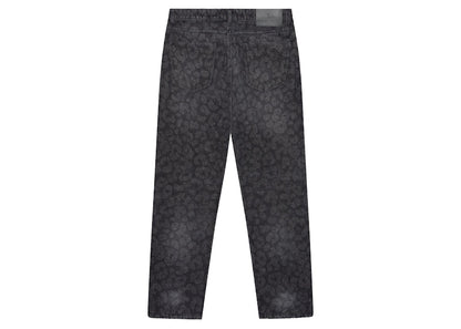 OVO Leopard Print Denim Washed Black