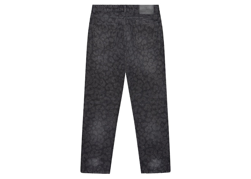 OVO Leopard Print Denim Washed Black