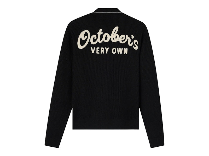 OVO Lightweight Merino Full-Zip Cardigan Black