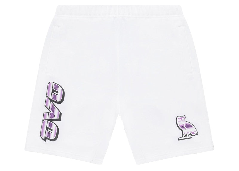 OVO Liquid Chrome Owl Sweatshort White