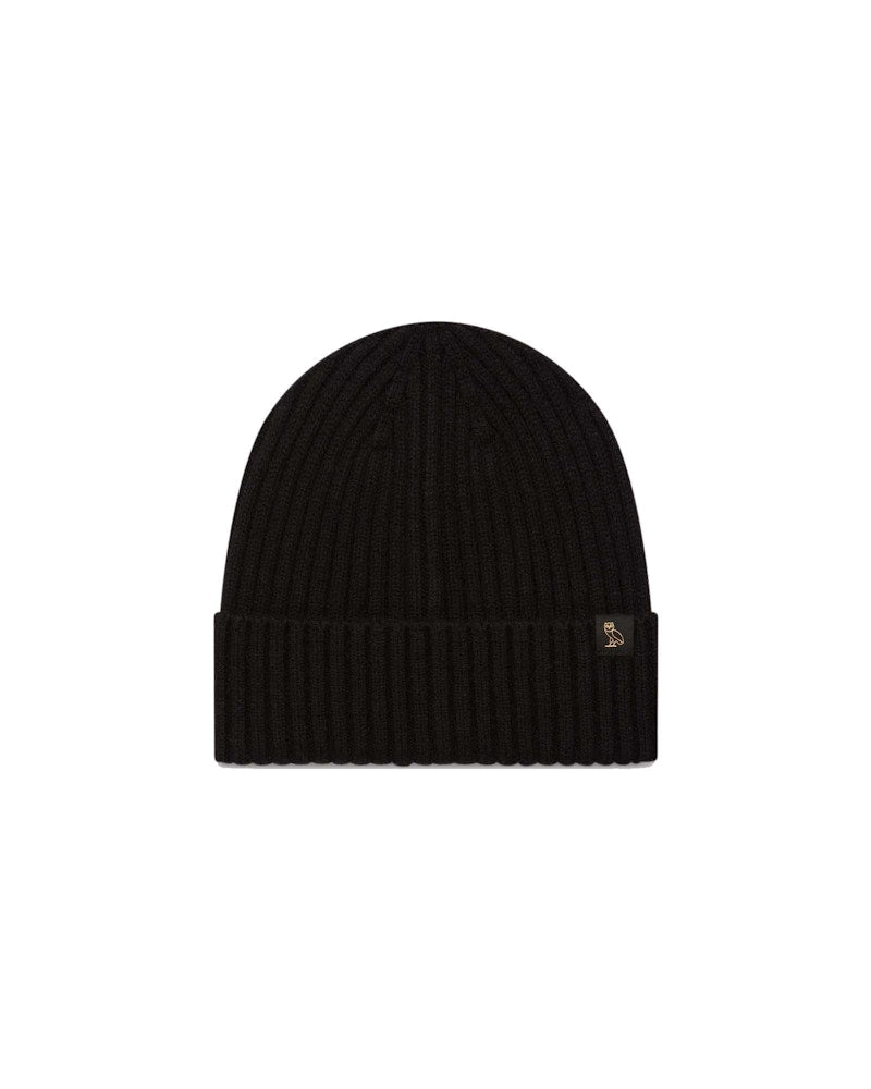 OVO Merino Wool Ribbed Beanie Black