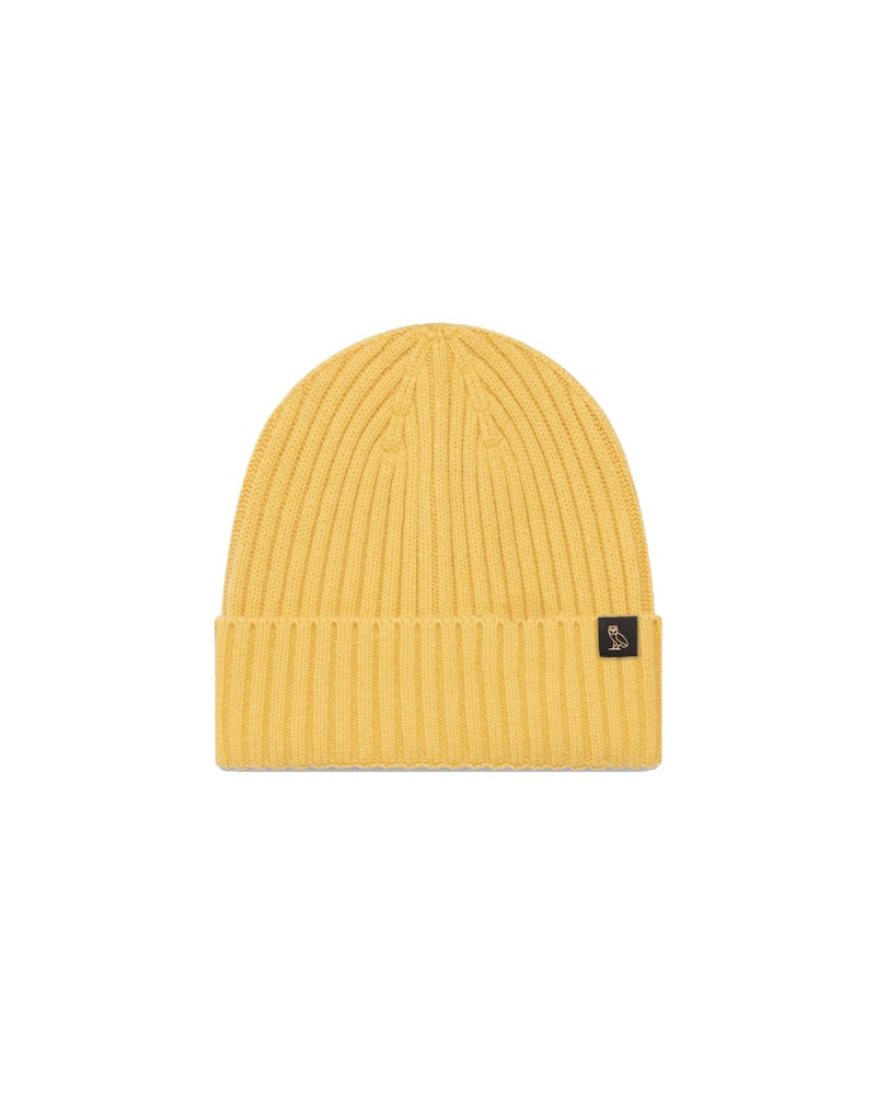 OVO Merino Wool Ribbed Beanie Yellow