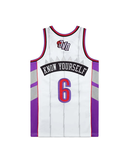 OVO Mitchell And Ness '95 Raptors Basketball Jersey White/Purple