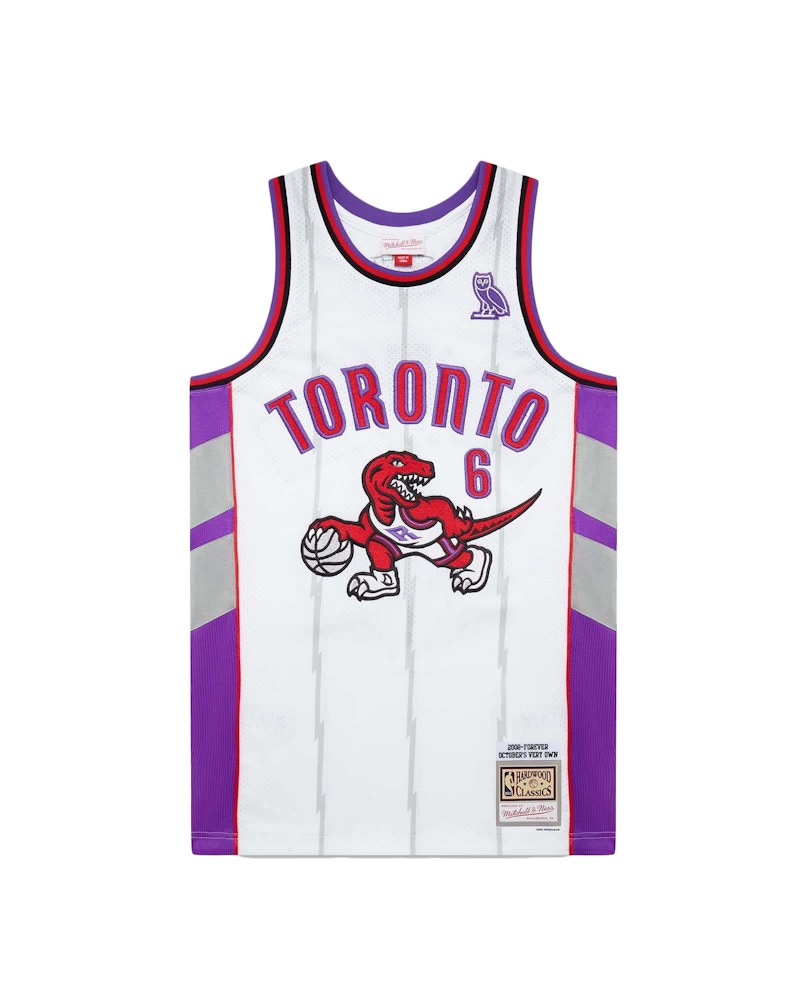 OVO Mitchell And Ness '95 Raptors Basketball Jersey White/Purple