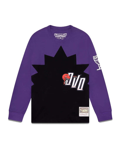 OVO Mitchell And Ness '95 Raptors Longsleeve T-Shirt Black/Purple