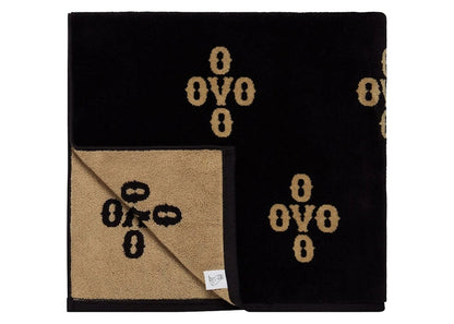 OVO Monogram Beach Towel Black/Gold