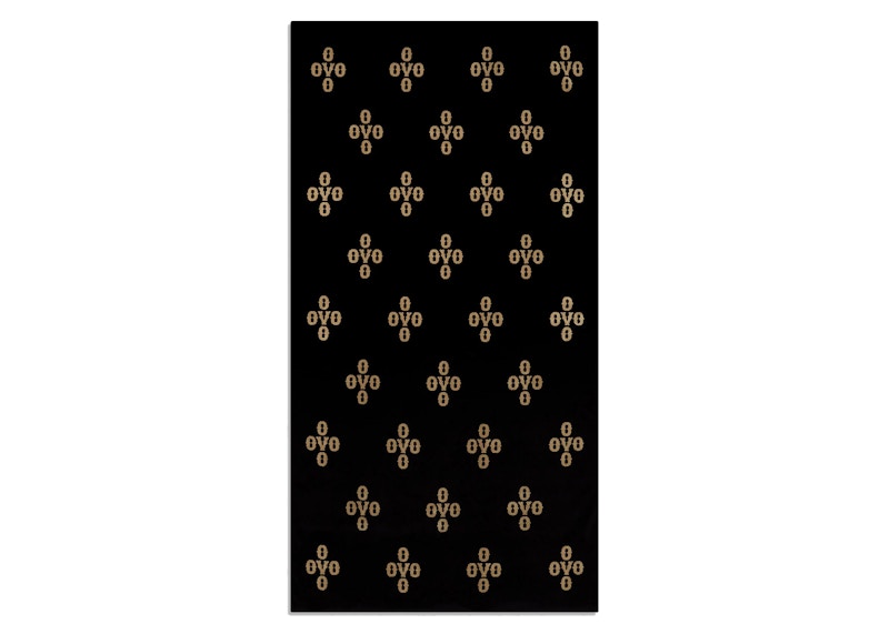OVO Monogram Beach Towel Black/Gold