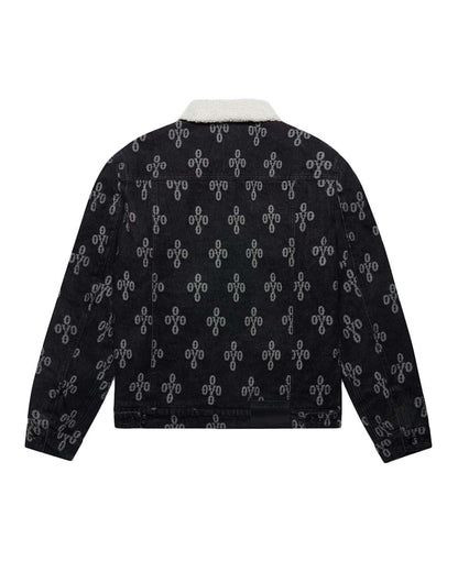 OVO Monogram Denim Trucker Jacket Washed Black