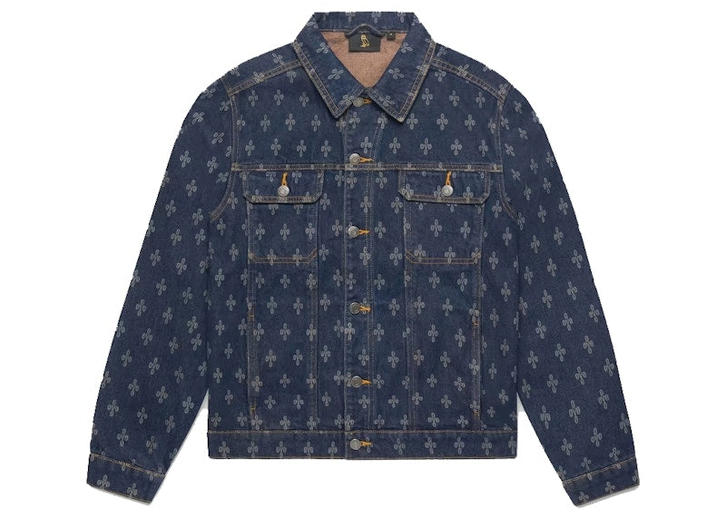 OVO Monogram Laser Etched Denim Trucker Jacket Indigo