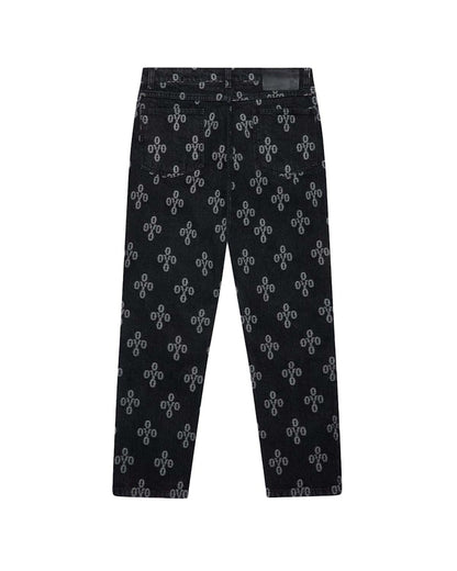 OVO Monogram Relaxed Fit Denim Washed Black/White