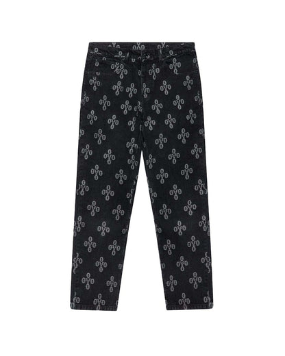 OVO Monogram Relaxed Fit Denim Washed Black/White