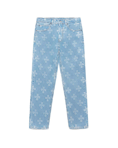 OVO Monogram Relaxed Fit Denim Washed Light Indigo