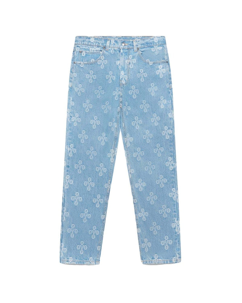 OVO Monogram Relaxed Fit Denim Washed Light Indigo