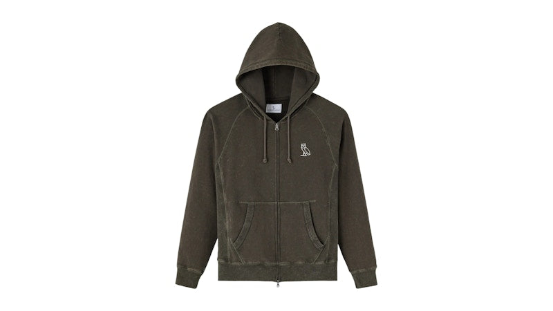 OVO Muskoka Raglan Full-Zip Hoodie Deep Olive