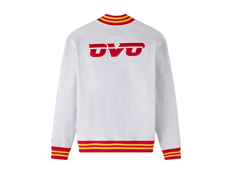 OVO NBA Atlanta Hawks Quarter-Zip Quarter Zip Mockneck Sweatshirt Ash Heather Grey