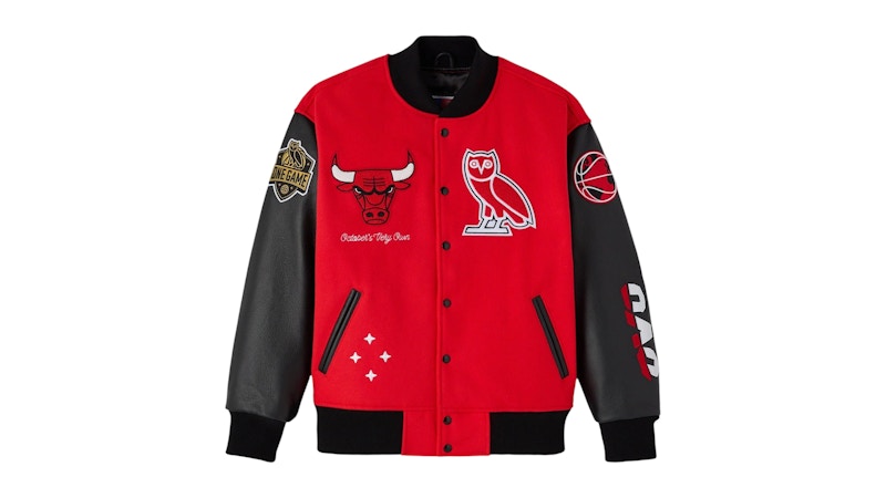 OVO NBA Chicago Bulls Varsity Jacket Red