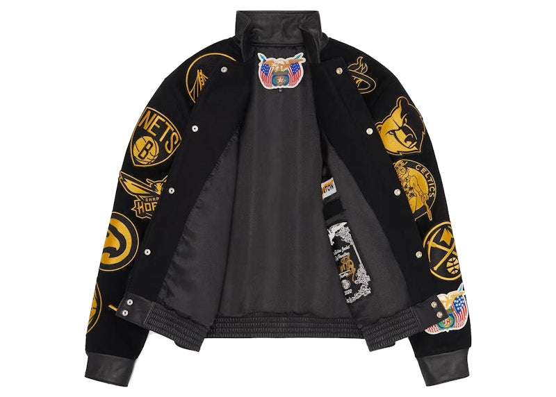 OVO NBA Jeff Hamilton Team Icons Wool Jacket Black