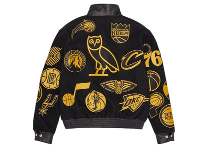 OVO NBA Jeff Hamilton Team Icons Wool Jacket Black