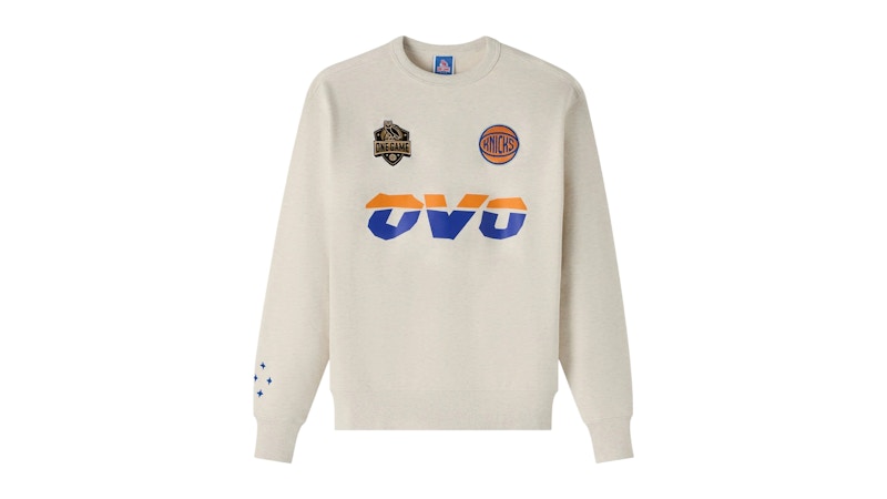 OVO NBA New York Knicks Crewneck Pearl Grey