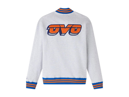 OVO NBA New York Knicks Quarter-Zip Quarter Zip Mockneck Sweatshirt Ash Heather Grey
