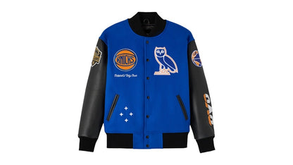 OVO NBA New York Knicks Varsity Jacket Blue