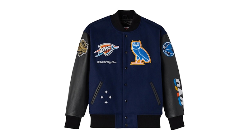 OVO NBA Oklahoma City Thunder Varsity Jacket Navy