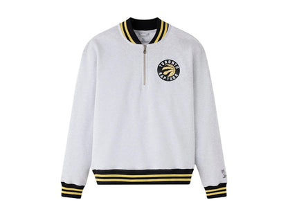 OVO NBA Toronto Raptors Quarter-Zip Quarter Zip Mockneck Sweatshirt Ash Heather Grey
