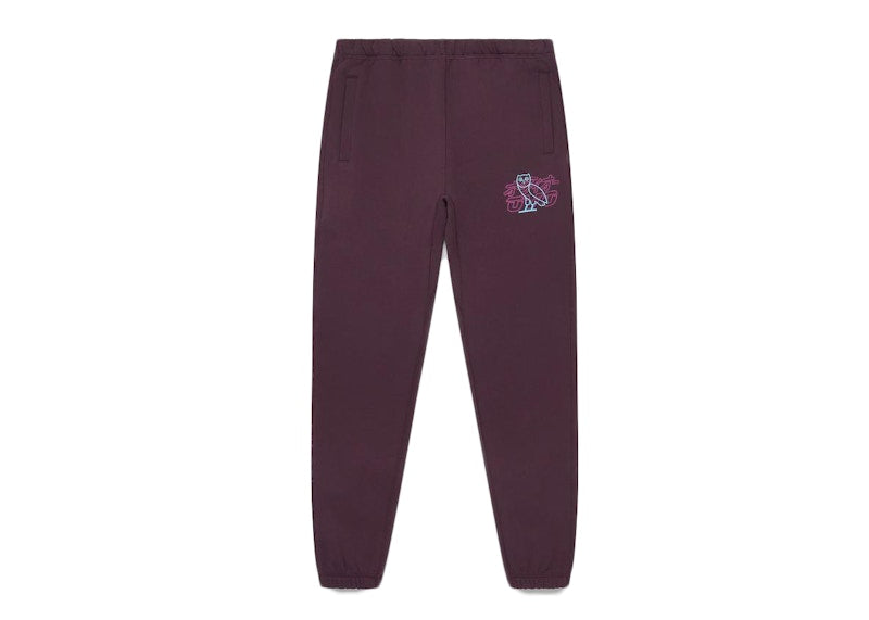 OVO Neon Light Sweatpant Wine/Pine