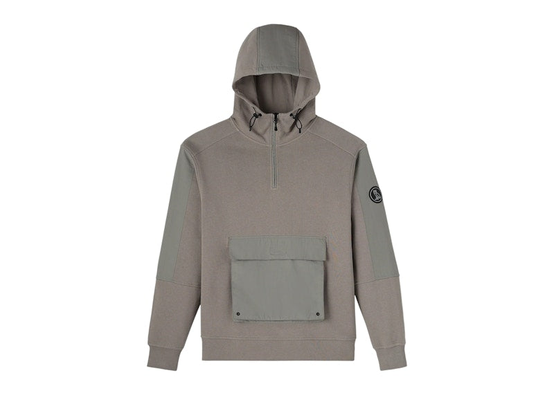 OVO Nylon Overlay Quarter-Zip Hoodie Moon Rock