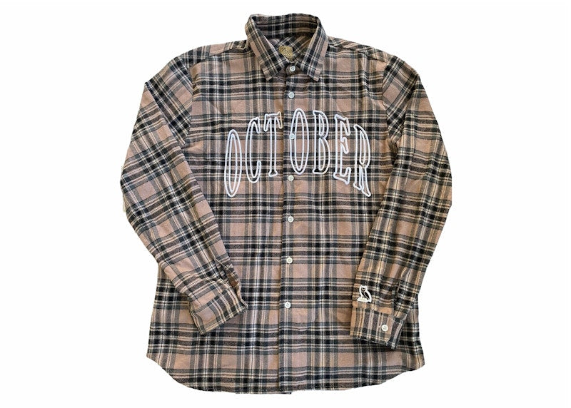 OVO October Flannel Button Shirt Pink