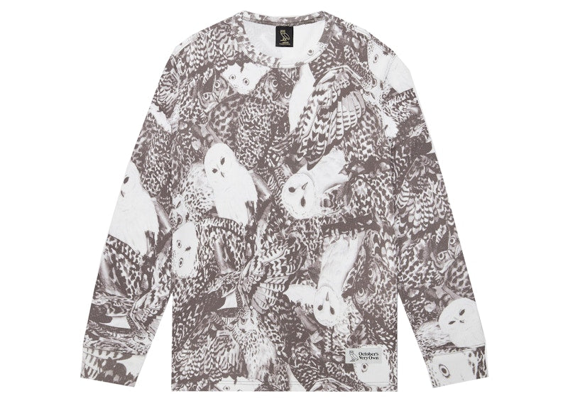 OVO Owl Camo Longsleeve Thermal Grayscale Camo