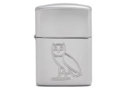 OVO Owl Zippo Lighter Silver