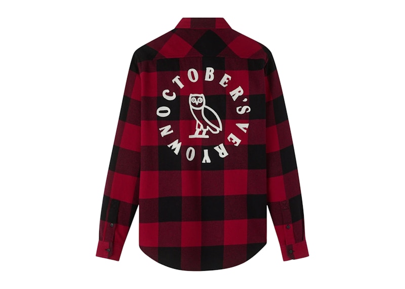 OVO Plaid Flannel Shirt Deep Red