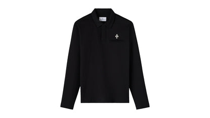 OVO Pom Pom Long-Sleeve Polo Black