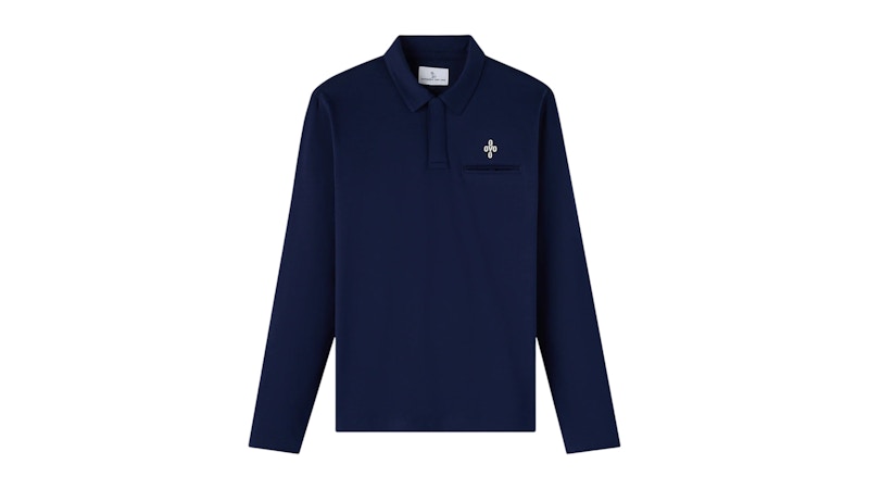 OVO Pom Pom Long-Sleeve Polo Navy